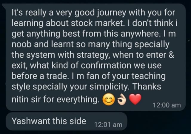 yashwant testimonial