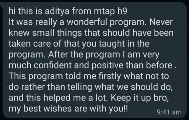 aditya testimonial